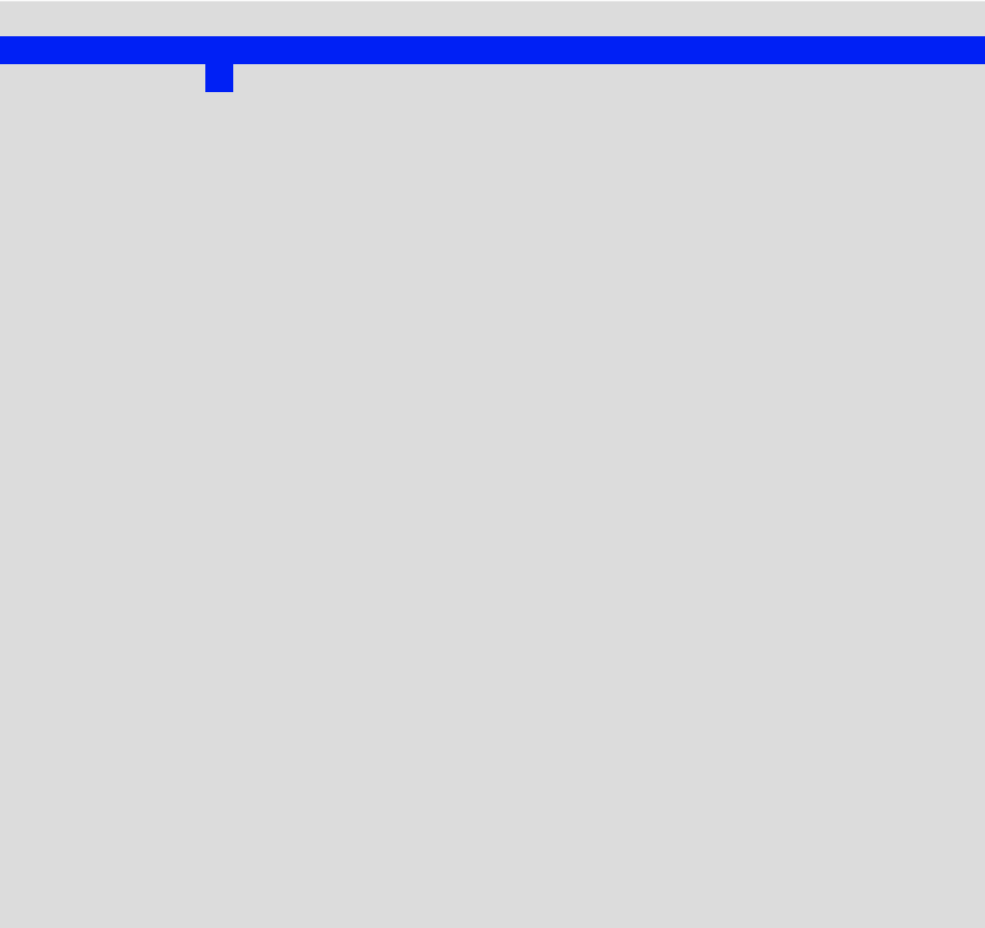 Final website, showing a blue line at the top of the screen